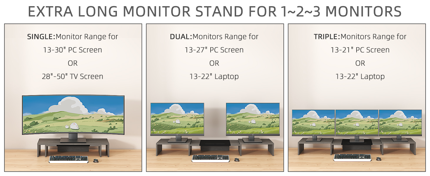 WESTREE Triple Dual Monitor Stand Riser