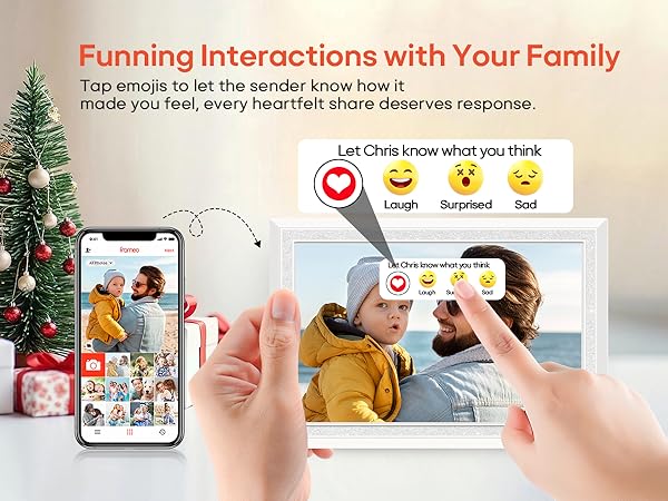 frameo digital picture photo video frame smart wifi HD IPS touch screen slideshow 32GB auto rotate