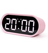 mooas Pop Mirror Digital Alarm Clock, LED Desk Clock with Nightlight, Snooze, Indoor Temperature,...