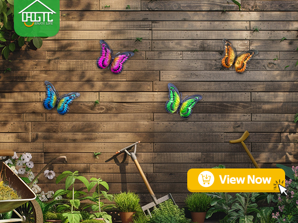outdoor fence decor butterfly