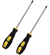 2Pcs Phillips Screwdriver 6 inch Shaft Non-Slip Grip Screwdriver Magnetic Tip 6mm PH2 Cross Head ...