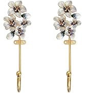 Pasiir 2 Pack Decorative Wall Hooks, Vintage Flower Shaped Metal Wall Hook for Hanging Coats Clot...
