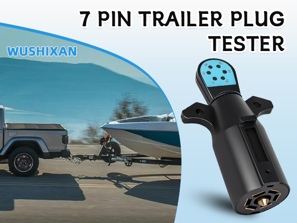 Trailer Light Tester, 7 Pin Trailer Plug Testerwith Red LED