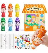 Jar Melo Dot Family Dot Markers for Toddlers, 6 Washable Bingo Daubers with 10 Activity Sheets & ...