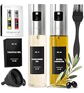 EDELHAUS Oil Sprayer Set of 2 Oil Spray Bottle Made of Stainless Steel & Glass, for Healthy Cooki...