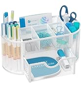 SUPEASY Mesh Desk Organizer, Desk Accessories & Workspace Organizers with Drawers, Pencil Holder ...