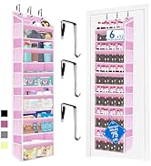 over the door organizer, Solid Bamboo Board (Not Plastic!) 6-Tier Heavy Duty 75LB, 12 Side Pocket...