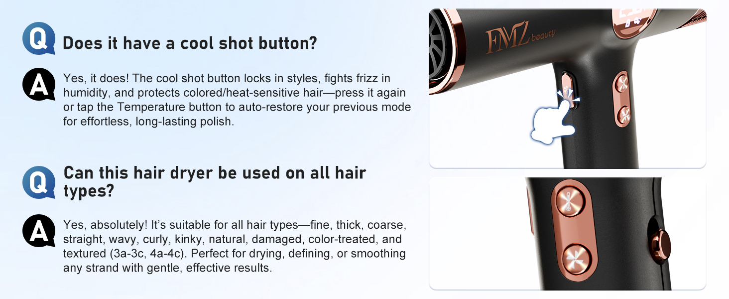 One-Touch Cool Shot Hair Dryer: Ideal for Every Hair Type
