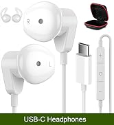 USB C Headphones for iPad Pro iPhone 16 15 Pro USB Type C Earphones HiFi Stereo USB-C Wired Earbu...