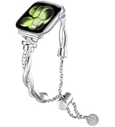 BDJXCUSA for Apple Watch Bands for Women, Bling Metal Strap for Apple Watch Series 11,10, Slim St...