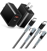 20W USB-C Fast Wall Charger, Ancekoy 2-Pack USB-C Power Adapter + 2X 10FT Right-Angle Type C to C...