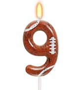 FAMGift Football Birthday Candle - Number 9 Candle for Football Cake Topper, Sports Theme Birthda...