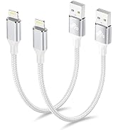 Aioneus Short iPhone Charger Cord 1ft 2Pack, Apple Certified USB A to Lightning Cable 1 Foot Nylo...