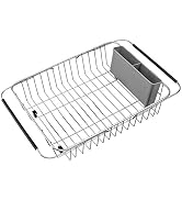 SANNO Over The Sink Expandable Dish Drying Rack, Dish Drainer,Dish Rack Dish Drainer Rack Plate H...