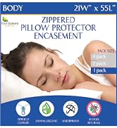 body size zippered waterproof pillow protectors encasement 1 pack 20x54