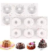 HUAKENER 2 Pcs Mini Fluted Cake Pan, 6-Cavity Fluted Tube Cake Pan, Non-stick Silicone Baking Mol...