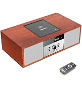 Nostalgic Bluetooth Stereo System for Home, WISCENT Vintage Micro HiFi Systems CD Player,with Blu...