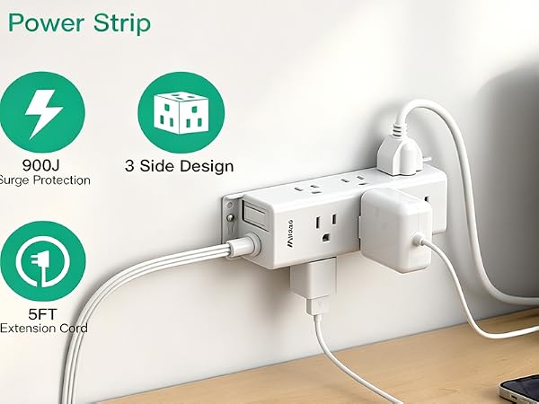 mountable extension cord