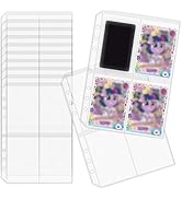 XiowDow 12pcs A5 Card Sleeves Frosted Binder Pockets PVC Credit Card Holder Top Loading Photocard...