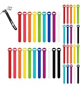 Self-Gripping Cable Ties by Wrap-It Storage, Multi-Color, 40 Pack (5 Inch and 8 Inch Straps) – Re...