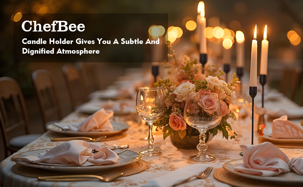 black candlestick holders