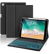 OPAKIT Keyboard Case for iPad 6th Generation 9.7 Inch 2018, 7-Color Backlit Detachable Wireless w...