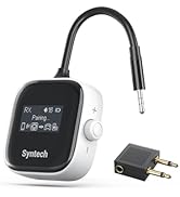 Syntech Airplane Bluetooth Transmitter Receiver for 2 AirPods or Wireless Headphones, HD Display ...