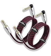 Augioth Guitar Cable 10 ft 2 Pack, Electric Instrument Bass Cable AMP Cord 1/4 Straight to Angled...