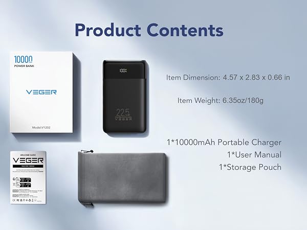 Item Dimension: 4.57 * 2.83 * 0.66 inches, Weight: 6.35oz / 180g, 1*Storage Pouch 1*User Manual.