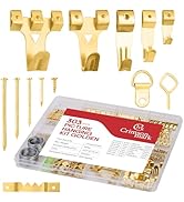 CrimsonMark 303-Piece Picture Hanging Assortment, Heavy Duty Hooks, Nails, Sawtooth, D-Rings, Wir...