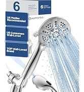 HOPOPRO 7-Mode High Pressure Handheld Shower Head with Power Wash, Chrome | High Flow Hand Held S...