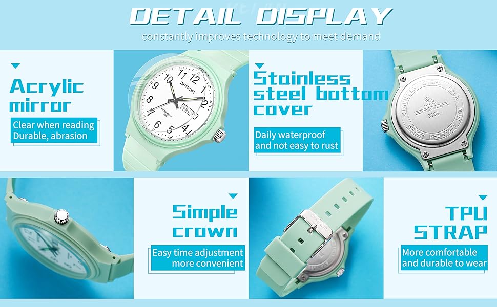 simple watch acrylic mirror tpu strap