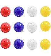 12-Pack Airflow Hollow Plastic Practice Golf Balls, Limited Flight Plastic Golf Training Balls fo...