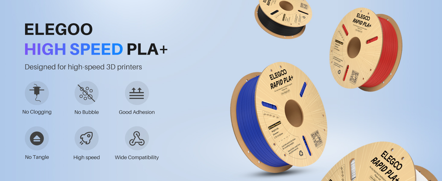 ELEGOO Rapid PLA plus filament 1.75mm 3d printer filament