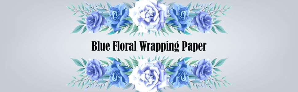 Blue Floral Wrapping Paper