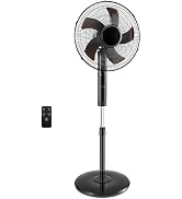 OLIXIS 17" Standing Fan with Remote, Oscillating Pedestal Fans for Bedroom w/ 15H Timer, Stand Up...