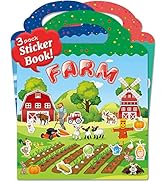 Benresive Reusable Sticker Book for Toddlers 2-4 Years, 3 Sets Travel Stickers for Kids, Waterpro...