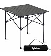 Byliable Folding Camping Square Table, Portable Aluminum for Outdoor, Black | Lightweight Foldabl...