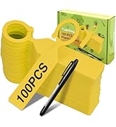 Plant Labels Yuanling 100Pcs Plastic Waterproof Plant Tree Tags Nursery Garden Markers for Indoor...