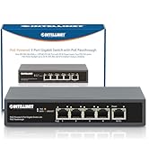 Intellinet PoE-Powered 5 Port Gigabit Switch with PoE Passthrough – One IEEE 802.3bt PoE++ PD Por...