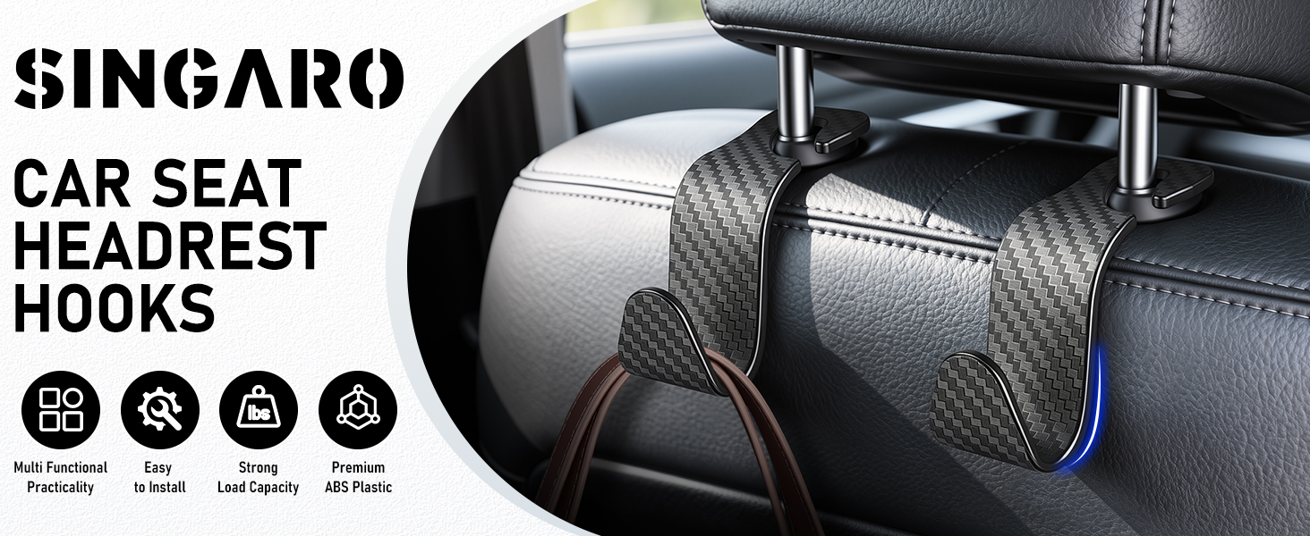 car seat headrest hooks