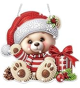 Bowetile Christmas Hanging Diamond Art Painting Kits for Adults, 5D Special Shape Diamond Art Kit...