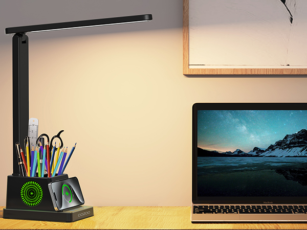 Small Desk Lamp with Pen Phone Holder