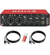 Kmise USB Audio Interface, Computer Recording Audio Interfaces with 48V Phantom Power for Recordi...