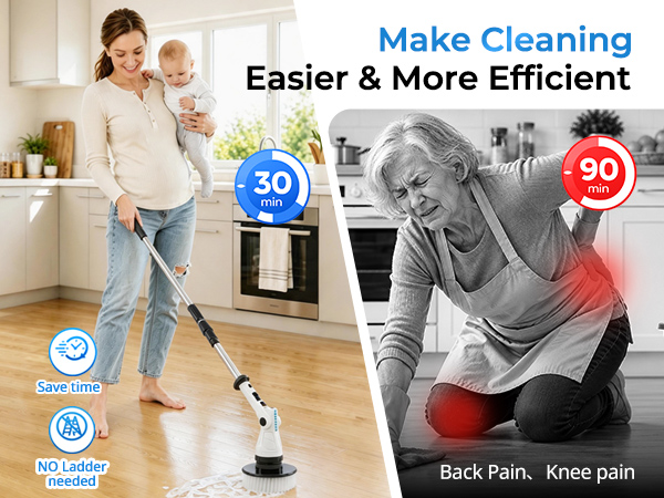 shower scrubber with long handle
