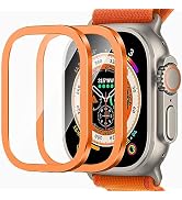 Amizee 2 Pack Metal Case Compatible with Apple Watch Ultra/Ultra 2 Screen Protector Case 49mm wit...
