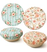 R HORSE 2 Pack Reusable Beeswax Bowl Covers for Bread Proofing | Floral Elastic Cotton Food Cover...