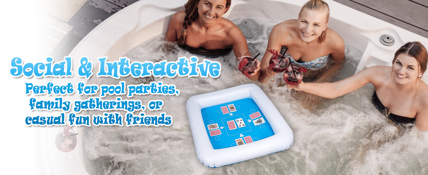 Inflatable Game Table with Waterproof Playing Cards,
