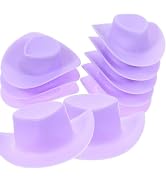 10Pcs Mini Cowboy Hat Party Decorations, Purple Plastic Cowboy Hat, Western Theme Dollhouse Acces...