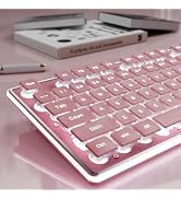 SEUNKWANG EWEADN GX710S Backlit Computer Keyboards, Wired USB Keyboard with White Backlit, Metal ...